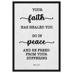 Minimalist Typography Framed Canvas | Be Healed of Affliction ~Mark 5:34~ (5 Designs)