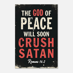 Premium Gallery Wrapped Canvas: The God Of Peace Will Soon Crush Satan (Romans 16:2)