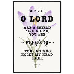 Minimalist Typography Framed Poster | The Lord Is My Shield ~Psalm 3:3~ (5 Designs)
