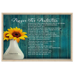 Premium Quality Framed Canvas | Prayer for Protection ~Psalm 91:9-16~ (2 Designs - Floral)