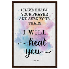 Minimalist Typography Framed Canvas | Surely I Will Heal You ~2 Kings 20:5~ (5 Designs)