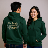 Premium Unisex Hoodie | He Heals the Broken Heart -Psalm 147:3-