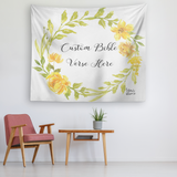 Customizable Artistic Minimalist Bible Verse Tapestry With Your Signature (Design: Square Garland 7)