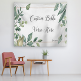 Customizable Artistic Minimalist Bible Verse Tapestry With Your Signature (Design: Rectangle Garland 8)