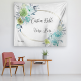 Customizable Artistic Minimalist Bible Verse Tapestry With Your Signature (Design: Rectangle Garland 7)