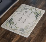 Customizable Artistic Minimalist Bible Verse Doormat With Your Signature (Design: Square Garland 5)