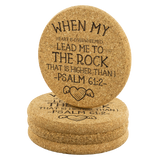 Bible Verses Cork Coasters - Psalm 61:2 (Design 17) - Meditate Healing Christian Store