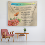 Bible Verses Vivid Print Versatile Tapestry - Prayer for Provision & Protection ~Psalm 23:1-6~ (Design: Butterfly 1)