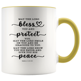 Typography Dishwasher Safe Accent Mugs - The Lord Gives You Peace ~Numbers 6:24-26~