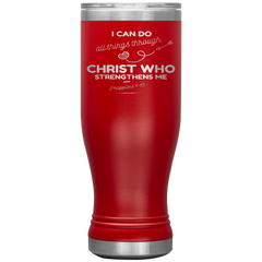 Bible Verses Boho 20oz Stainless Steel Vacuum Insulated Tumbler - Philippians 4:13 Design 18