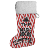 Fluffy Sherpa Lined Christmas Stocking - The Magic Of Christmas (Design: Candy)