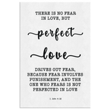 Minimalist Typography Framed Canvas - Perfect Love Expels Fear ~1 John 4:18~