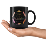 Bible Verses Dishwasher Safe Black Mugs - Psalm 91:7 Design 3