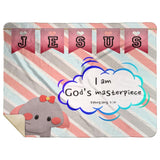 Hope Inspiring Kids Snuggly Blanket - I Am God's Masterpiece ~Ephesians 2:10~ (Design: Elephant)