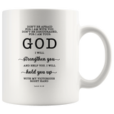 Typography Dishwasher Safe Accent Mugs - Fear Not For I Am With You ~Isaiah 41:10~