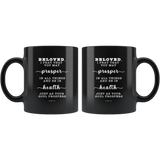 Typography Dishwasher Safe Black Mugs - Prosper In All Things & Be In Health ~3 John 1:2~