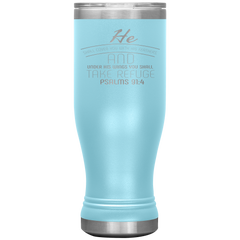 Bible Verses Boho 20oz Stainless Steel Vacuum Insulated Tumbler - Psalm 91:4 Design 7