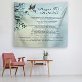 Bible Verses Vivid Print Versatile Tapestry - Prayer for Protection ~Psalm 91:1-8~ (Design: Bird 2)