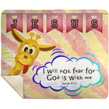 Hope Inspiring Kids Snuggly Blanket - God Is With Me ~Isaiah 41:10~ (Design: Giraffe 1)