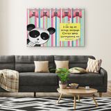 Hope Inspiring Nursery & Kids Bedroom Framed Canvas Wall Art - Christ Strengthens Me ~Philippians 4:13~ (Design: Panda 1)