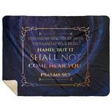 Bible Verses Premium Mink Sherpa Blanket - It Shall Not Come Near You ~Psalm 91:7~ Design 7