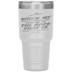 Bible Verses 30oz Stainless Steel Vacuum Insulated Tumbler - Psalm 61:2 Design 14