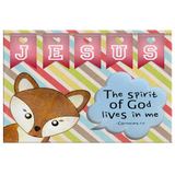 Hope Inspiring Nursery & Kids Bedroom Framed Canvas Wall Art - Spirit Of God Lives In Me ~1 Corinthians 3:16~ (Design: Fox)