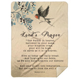 Bible Verses Premium Mink Sherpa Blanket - Lord's Prayer ~Matthew 6:9-13~ (Design: Bird 3)
