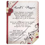 Bible Verses Premium Mink Sherpa Blanket - Lord's Prayer ~Matthew 6:9-13~ (Design: Flower Frame 1)