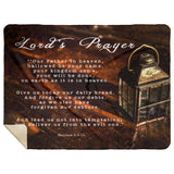 Bible Verses Premium Mink Sherpa Blanket - Lord's Prayer ~Matthew 6:9-13~ (Design: Lamp 1)