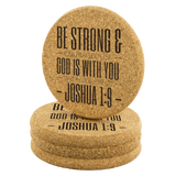 Bible Verses Cork Coasters - Joshua 1:9 (Design 9) - Meditate Healing Christian Store