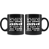 Bible Verses Black Mugs - Psalm 119:105 (Design 6) - Meditate Healing Christian Store