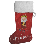 Personalised Name Fluffy Sherpa Lined Christmas Stocking - Wiseman 2 (Design: Red)