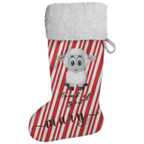 Personalised Name Fluffy Sherpa Lined Christmas Stocking - Lamb Of God (Design: Candy)