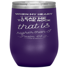 Bible Verses Stainless Steel Vacuum Insulated Wine Tumbler - Psalm 61:2 Design 18