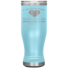 Bible Verses Boho 20oz Stainless Steel Vacuum Insulated Tumbler - Philippians 4:13 Design 12