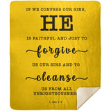 Typography Premium Sherpa Mink Blanket - He Is Faithful And Just To Forgive ~1 John 1:9~