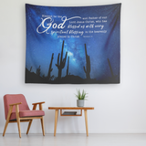 Bible Verses Vivid Print Versatile Tapestry - God Blessed Us With Every Spiritual Blessings ~Ephesians 1:3~