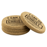 Bible Verses Cork Coasters - Philippians 4:13 (Design 6) - Meditate Healing Christian Store