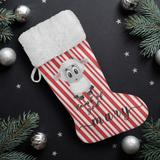 Personalised Name Fluffy Sherpa Lined Christmas Stocking - Lamb Of God (Design: Candy)