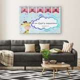 Hope Inspiring Nursery & Kids Bedroom Framed Canvas Wall Art - I Am God's Masterpiece ~Ephesians 2:10~ (Design: Giraffe 2)