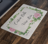 Customizable Artistic Minimalist Bible Verse Doormat With Your Signature (Design: Rectangle Garland 1)