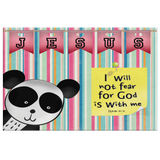 Hope Inspiring Nursery & Kids Bedroom Framed Canvas Wall Art - God Is With Me ~Isaiah 41:10~ (Design: Panda 1)