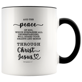 Typography Dishwasher Safe Accent Mugs - Guard Your Heart Through Christ Jesus ~Philippians 4:7~