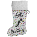 Fluffy Sherpa Lined Christmas Stocking - Have A Magical Christmas (Design: Rainbow Snowflake)