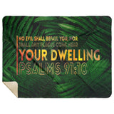 Bible Verses Premium Mink Sherpa Blanket - No Evil Shall Befall You ~Psalm 91:10~ Design 3