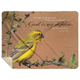 Bible Verses Premium Sherpa Mink Blanket - God Is My Defense, My God Of Mercy ~Psalm 59:17~