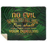 Bible Verses Premium Mink Sherpa Blanket - No Evil Shall Befall You ~Psalm 91:10~ Design 5