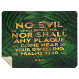 Bible Verses Premium Mink Sherpa Blanket - No Evil Shall Befall You ~Psalm 91:10~ Design 6