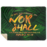 Bible Verses Premium Mink Sherpa Blanket - No Evil Shall Befall You ~Psalm 91:10~ Design 8